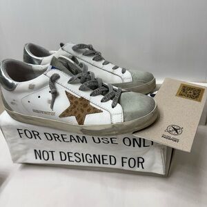 Golden Goose White and Gray SuperStar Sneakers